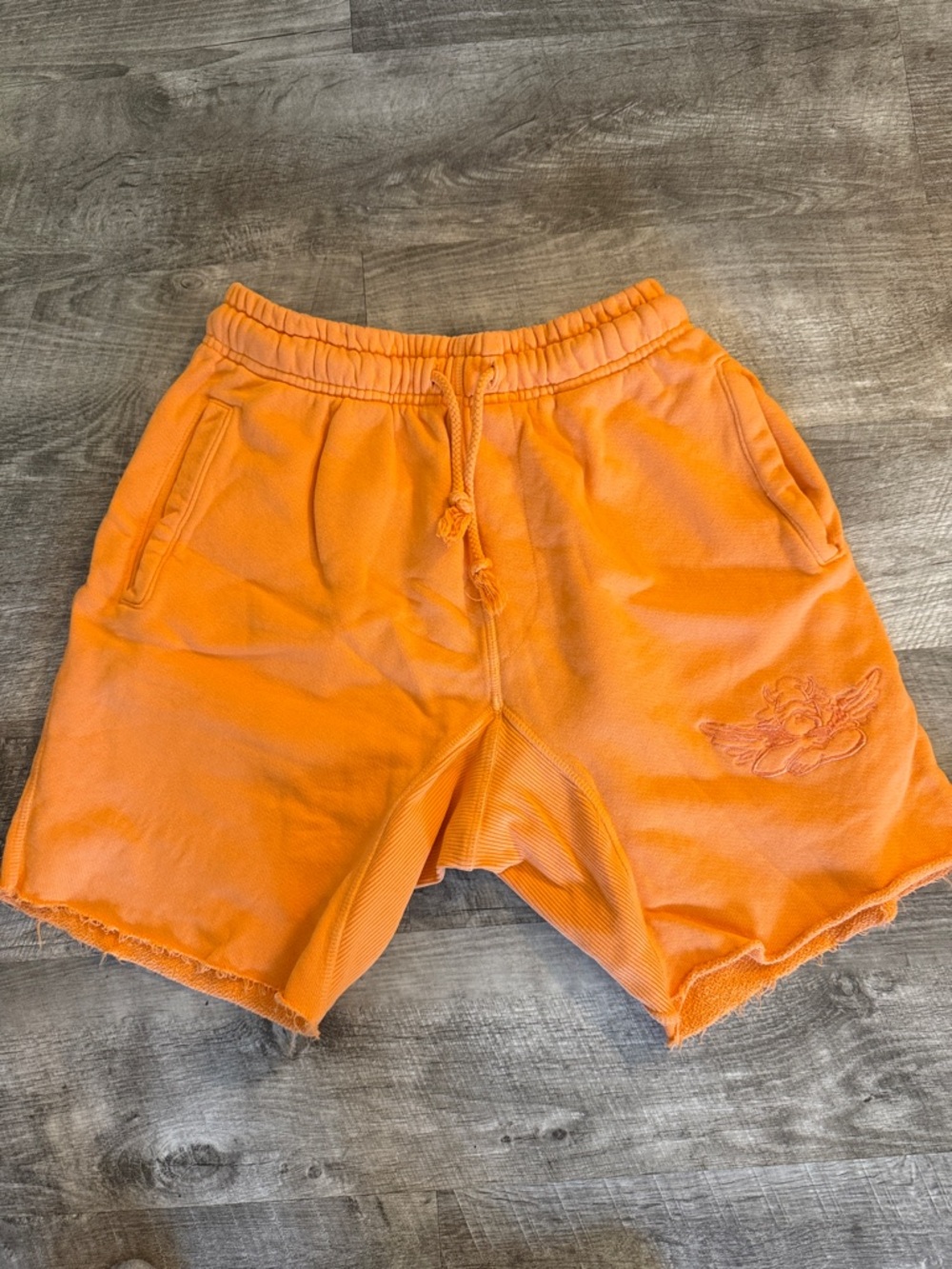 Boys Lie Orange Womens Raw-Hem Drawstring Shorts